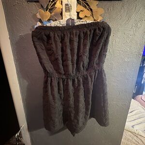 Strapless Black Textured romper xl